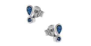 Капка малки сребърни обеци с опал и винт - Image 1