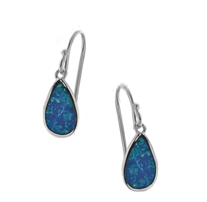 Капка висящи обеци с опал, тип кука - Image 1