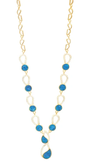 Капки искрящо позлатено колие с камъни от опал  |  Бижута