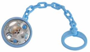 Клипс за биберон за момче с мече | HappyMarket.bg Клипс за биберон за момче с мече | Бебешки аксесоари