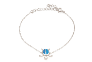 Костенурка сребърна гривна с опал - Image 1