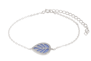 Листо елегантна сребърна гривна с опал  |  Бижута