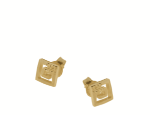 Малки позлатени обеци Меандър, S - Image 1