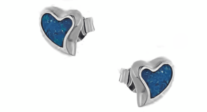 Малки сребърни обеци „Любов“ с опал, тип винт | HappyMarket.bg Малки сребърни обеци „Любов“ с опал, тип винт | Бижута