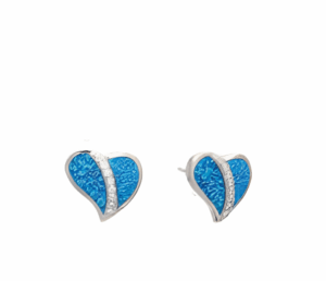 Малки сребърни обеци "Нежност" с опал, тип винт - Image 1