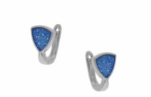 Малки сребърни обеци с опал, алнглийско закопчаване - Image 1