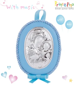 Детска синя икона Света Богородица музикална – Нежен подарък с вяра и мелодия