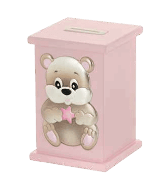 Сребърна музикална касичка за момиче с мече | HappyMarket.bg Сребърна музикална касичка за момиче с мече | Детски сувенири