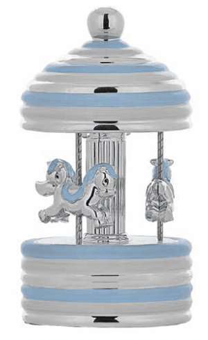 Детска музикална въртележка от сребро за момче | HappyMarket.bg Детска музикална въртележка от сребро за момче | Детски сувенири