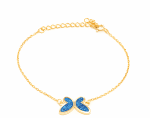 Нежна пеперуда позлатена гривна с опал - Image 1