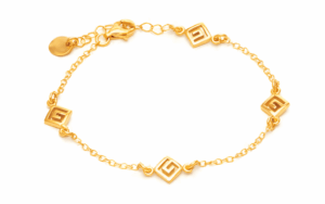 Нежна позлатена гривна с 4 меандъра  |  Бижута