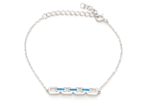 Нежна сребърна гривна с 3 камъка от опал  |  Бижута