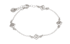 Нежна сребърна гривна с 4 меандъра  |  Бижута