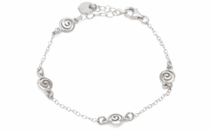 Нежна сребърна гривна с 4 спирали  |  Бижута