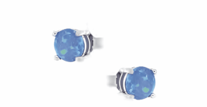 Нежни сребърни обеци от опал с винт - Image 1