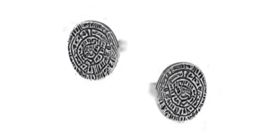 Обеци от сребро с винт диск Фестос  |  Бижута