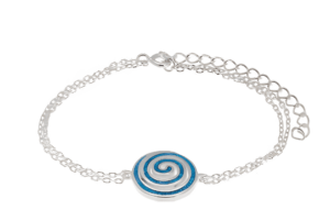 Охлюв двойна сребърна гривна с опал  |  Бижута