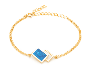 Позлатена гривна с правоъгълен опал  |  Бижута