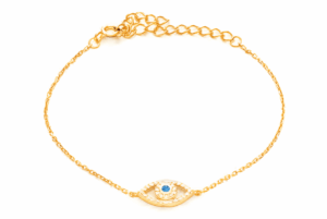 Позлатена сребърна гривна „Блестящо око“ с опал | HappyMarket.bg Позлатена сребърна гривна „Блестящо око“ с опал | Бижута