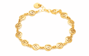Позлатена сребърна гривна със спирали - Image 1