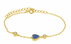 Позлатена сребърна гривна „Сърце“ с опал  |  Бижута