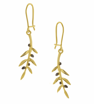 Позлатени обеци с кука Маслиново клонче | HappyMarket.bg Позлатени обеци с кука Маслиново клонче | Бижута