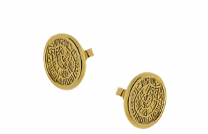 Позлатени обеци с винт диск Фестос, M | HappyMarket.bg Позлатени обеци с винт диск Фестос, M | Бижута