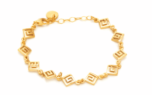 Позлатена сребърна гривна с меандри  |  Бижута