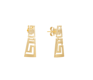 Позлатени висящи обеци с Меандър, M - Image 1