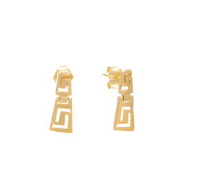 Позлатени висящи обеци с Меандър, S - Image 1