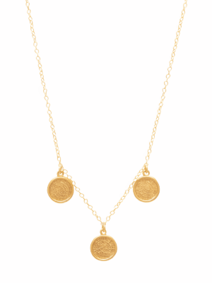 Позлатено колие с 3 висулки Фестос  |  Бижута