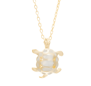 Позлатено колие с висулка голяма костенурка с опал - Image 1