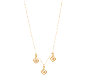 Позлатено сребърно колие с 3 релефни меандъра  |  Бижута