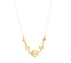 Позлатено сребърно колие с 5 спирали  |  Бижута