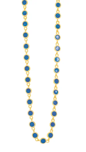 позлатено сребърно колие с кръгли опалови камъни