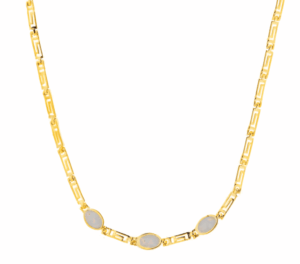 Позлатено сребърно колие с три опала  |  Бижута