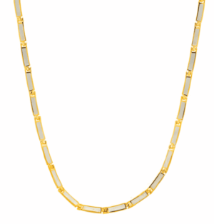 Позлатено сребърно верижно колие с камъни от опал  |  Бижута