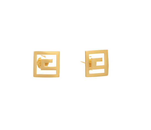 Семпли позлатени сребърни обеци Меандър с винт, L | HappyMarket.bg Семпли позлатени сребърни обеци Меандър с винт, L | Бижута