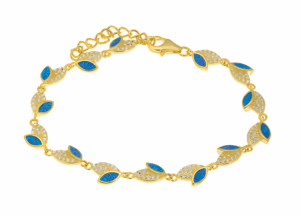 Сребърна гривна „Листа“ със златно покритие | HappyMarket.bg Сребърна гривна „Листа“ със златно покритие | Бижута