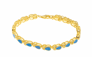 Сребърна гривна „Плетеница от капки“ със златно покритие  |  Бижута