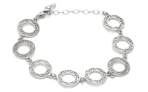 сребърна гривна с кръгове меандри