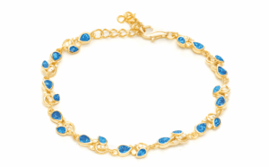 Сребърна гривна „Капки“ с покритие от жълто злато  |  Бижута