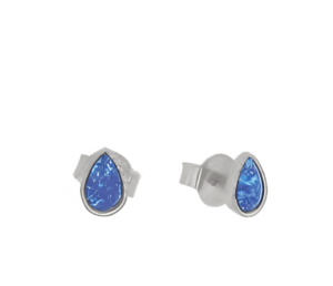 Сребърна капка с опал малки обеци с винт | HappyMarket.bg Сребърна капка с опал малки обеци с винт | Бижута