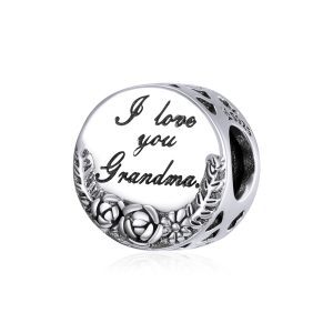 Сребърна висулка "Аз обичам своята баба"