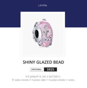 Сребърна висулка "Блестящо стъклено мънисто" - Image 3