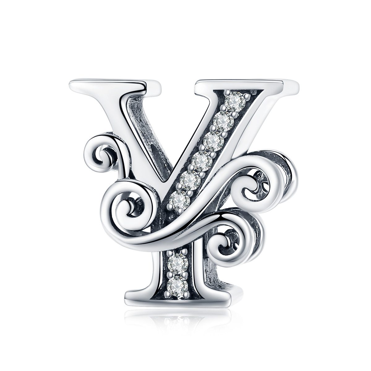 Сребърна висулка с монограм "Буква "Y"