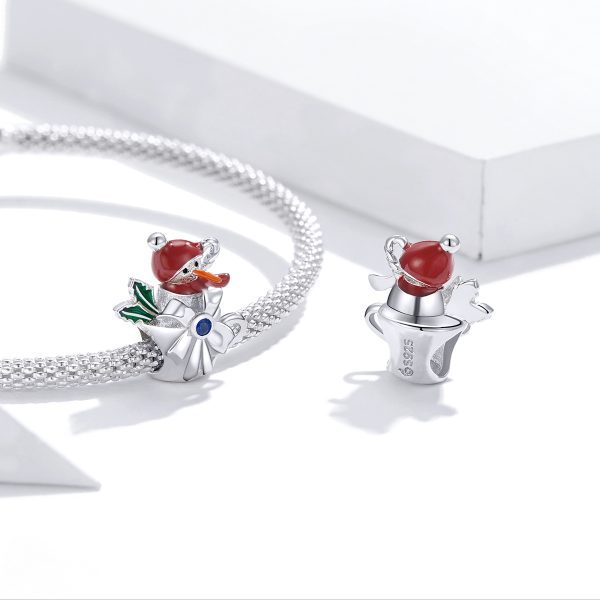 Сребърна висулка „Чаша със снежен човек“ | HappyMarket.bg Сребърна висулка „Чаша със снежен човек“ | Бижута тип Пандора