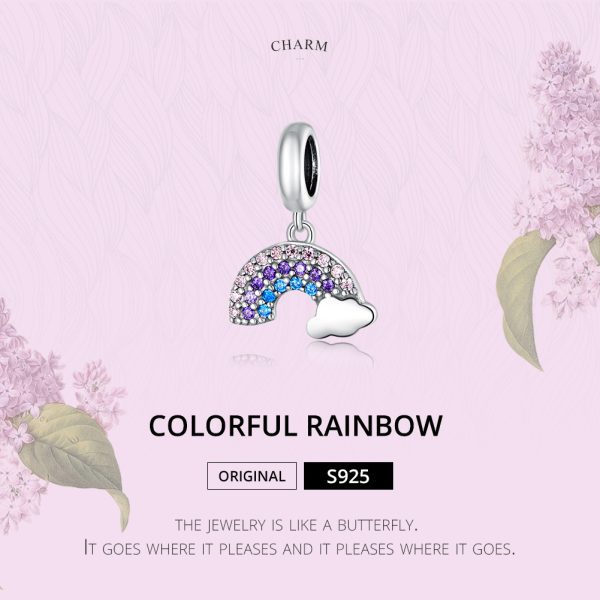 Сребърна висулка „Дъга с камъни“ | HappyMarket.bg Сребърна висулка „Дъга с камъни“ | Бижута тип Пандора