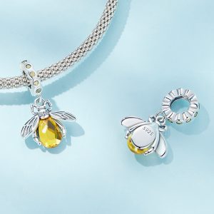 Сребърна висулка "Жълта пчела" - Image 3