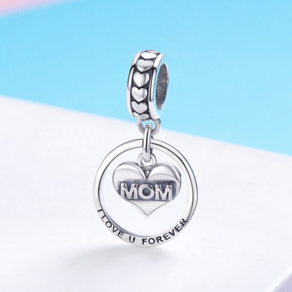 Сребърна висулка „Мамо, обичам те завинаги“ | HappyMarket.bg Сребърна висулка „Мамо, обичам те завинаги“ | Бижута тип Пандора